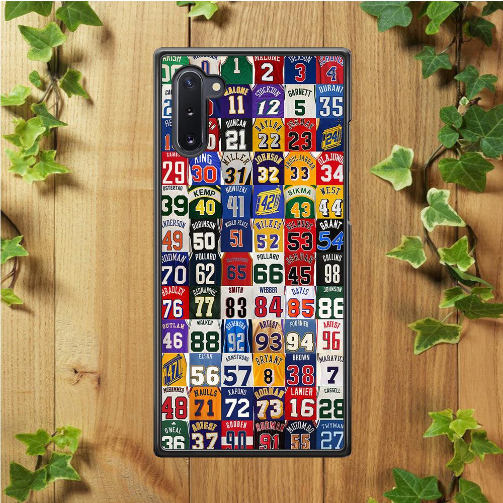 NBA Jersey Number Legends Samsung Galaxy Note 10 Case-Rubber / Black (2D Case)-Xtracase