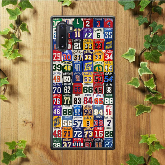 NBA Jersey Number Legends Samsung Galaxy Note 10 Case-Rubber / Black (2D Case)-Xtracase