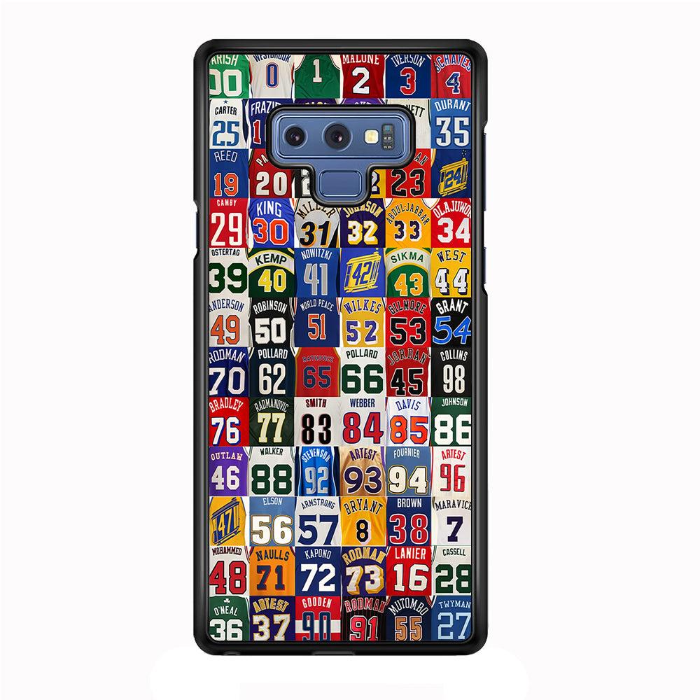NBA Jersey Number Legends Samsung Galaxy Note 9 Case-Rubber / Black (2D Case)-Xtracase