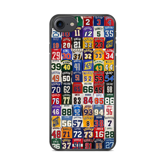 NBA Jersey Number Legends iPhone 8 Case-Rubber / Black (2D Case)-Xtracase