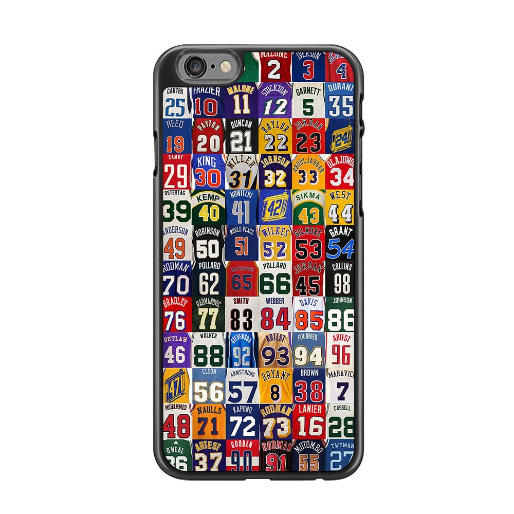 NBA Jersey Number Legends iPhone 6 | 6s Case-Rubber / Black (2D Case)-Xtracase