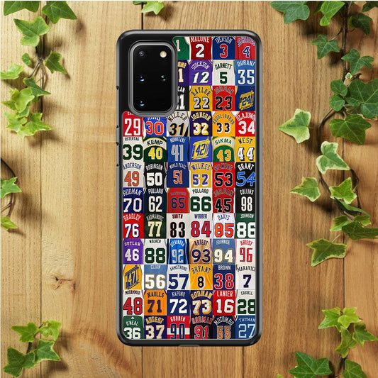 NBA Jersey Number Legends Samsung Galaxy S20 Plus Case-Rubber / Black (2D Case)-Xtracase