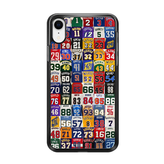NBA Jersey Number Legends iPhone XR Case-Rubber / Black (2D Case)-Xtracase