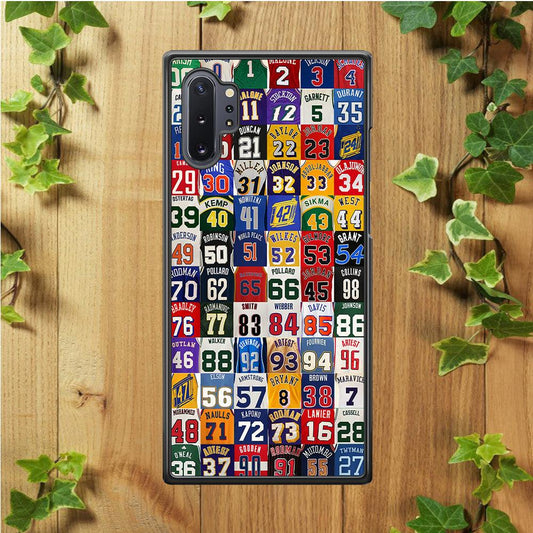 NBA Jersey Number Legends Samsung Galaxy Note 10 Plus Case-Rubber / White (2D Case)-Xtracase