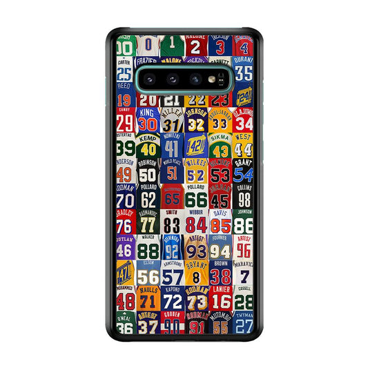NBA Jersey Number Legends Samsung Galaxy S10 Plus Case-Rubber / White (2D Case)-Xtracase