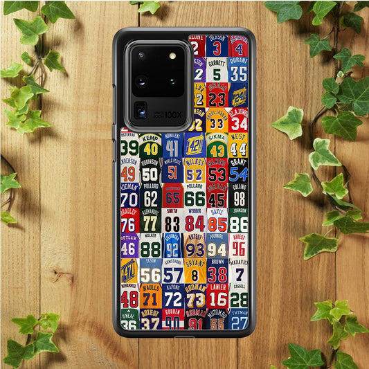 NBA Jersey Number Legends Samsung Galaxy S20 Ultra Case-Rubber / Black (2D Case)-Xtracase