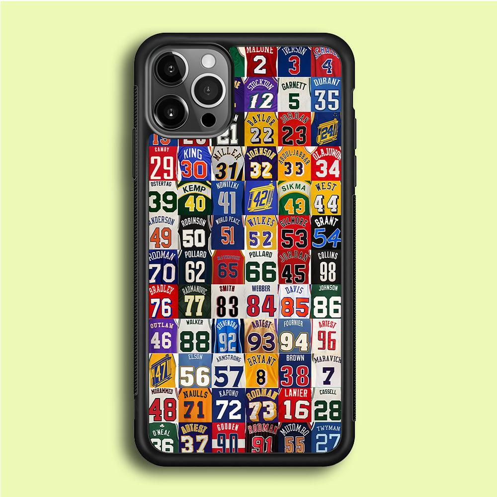 NBA Jersey Number Legends iPhone 12 Pro Max Case-Rubber / Black (2D Case)-Xtracase