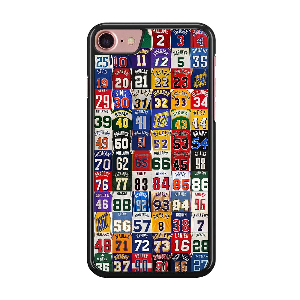NBA Jersey Number Legends iPhone SE 2020 Case-Rubber / Black (2D Case)-Xtracase