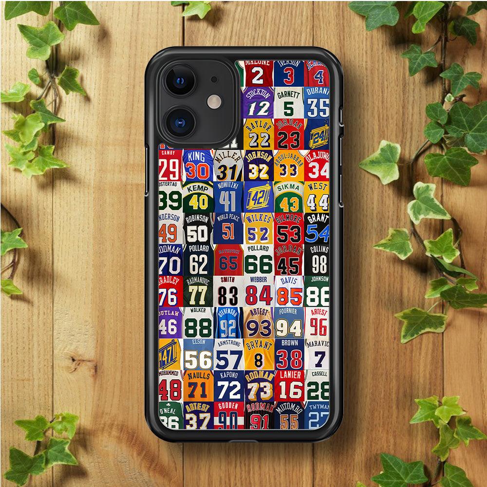 NBA Jersey Number Legends iPhone 11 Case-Rubber / Black (2D Case)-Xtracase
