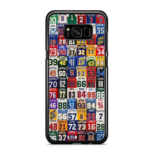 NBA Jersey Number Legends Samsung Galaxy S8 Case-Rubber / Black (2D Case)-Xtracase