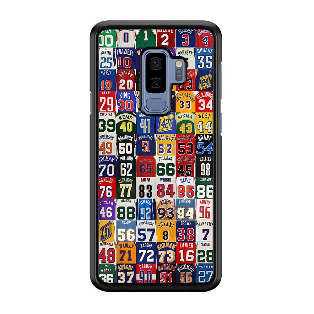 NBA Jersey Number Legends Samsung Galaxy S9 Plus Case-Rubber / White (2D Case)-Xtracase