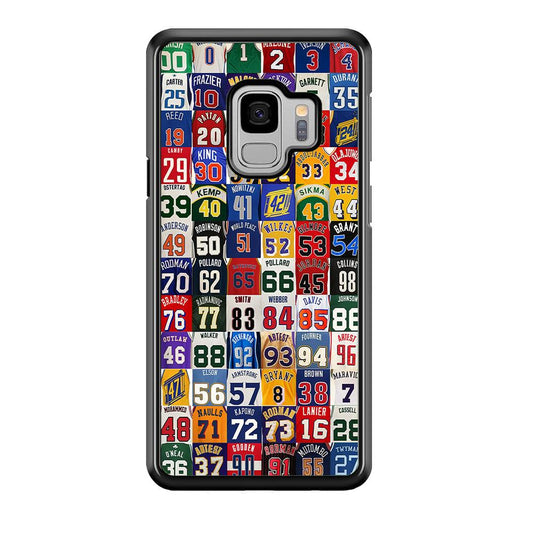 NBA Jersey Number Legends Samsung Galaxy S9 Case-Rubber / Black (2D Case)-Xtracase