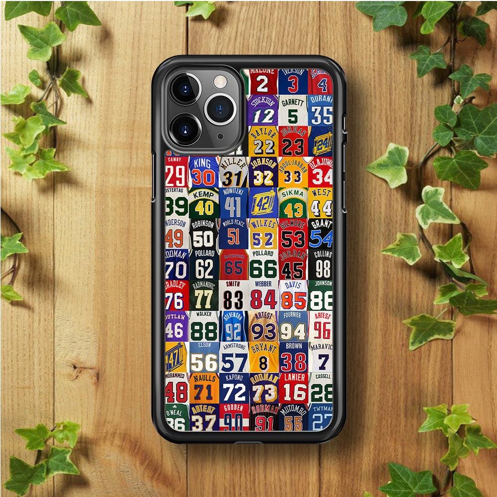 NBA Jersey Number Legends iPhone 11 Pro Case-Rubber / Black (2D Case)-Xtracase