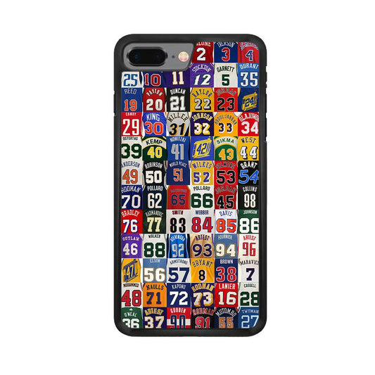 NBA Jersey Number Legends iPhone 7 Plus Case-Rubber / Black (2D Case)-Xtracase