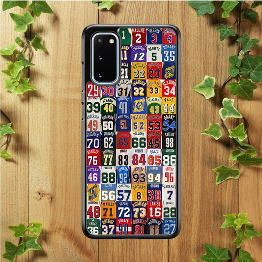 NBA Jersey Number Legends Samsung Galaxy S20 Case-Rubber / Black (2D Case)-Xtracase