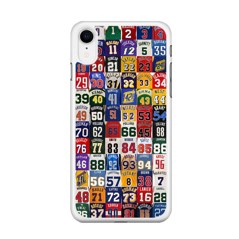 NBA Jersey Number Legends iPhone XR Case-Rubber / White (2D Case)-Xtracase