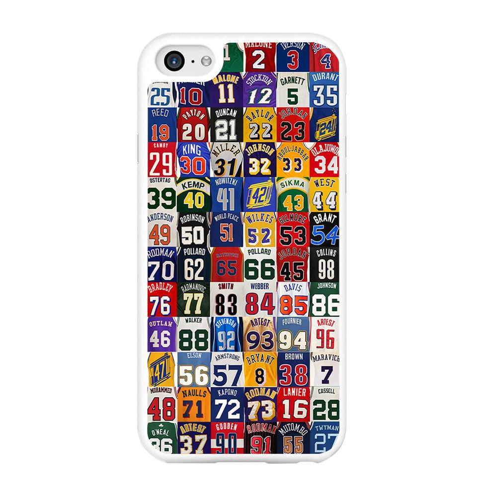 NBA Jersey Number Legends iPhone 6 | 6s Case-Rubber / White (2D Case)-Xtracase