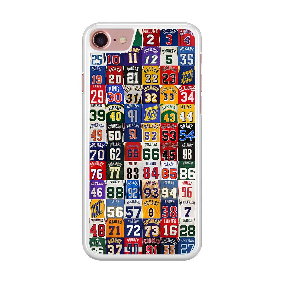 NBA Jersey Number Legends iPhone SE 2020 Case-Rubber / White (2D Case)-Xtracase