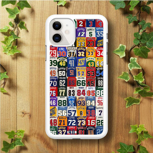 NBA Jersey Number Legends iPhone 11 Case-Rubber / White (2D Case)-Xtracase