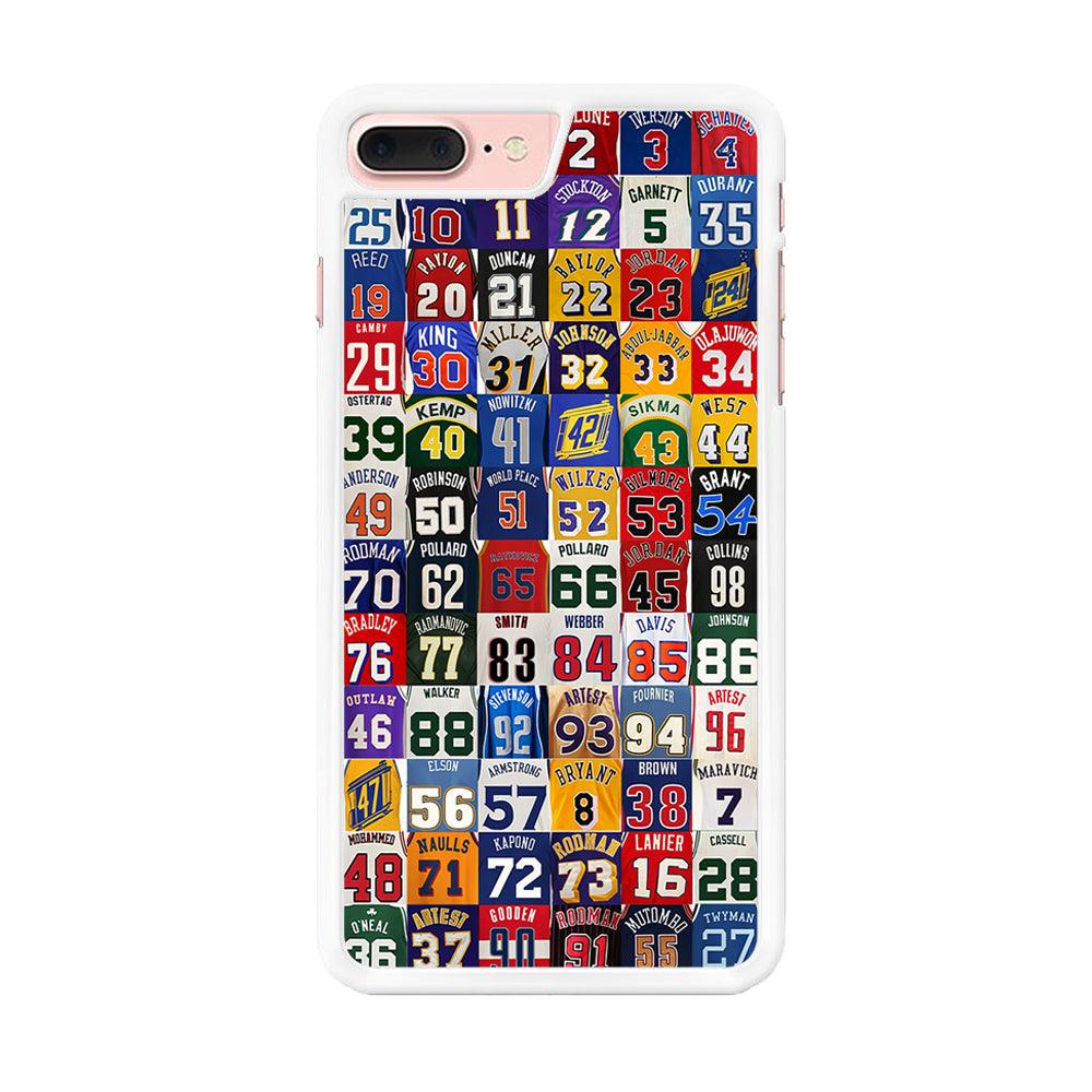 NBA Jersey Number Legends iPhone 8 Plus Case-Rubber / White (2D Case)-Xtracase