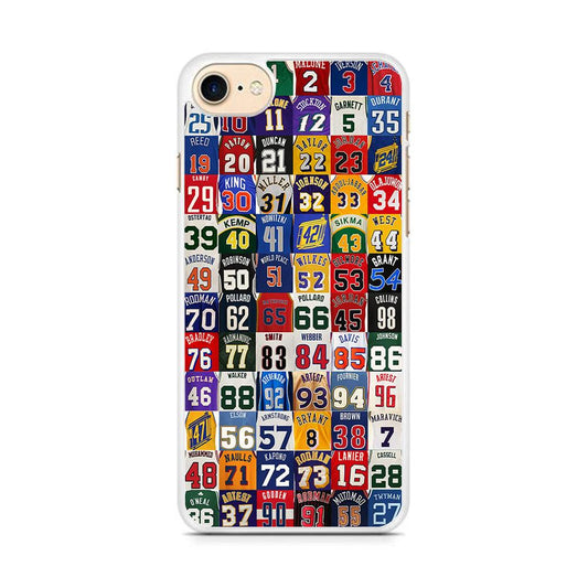 NBA Jersey Number Legends iPhone 7 Case-Rubber / White (2D Case)-Xtracase