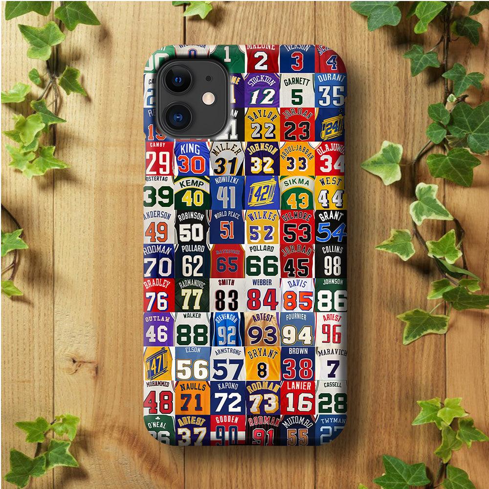 NBA Jersey Number Legends iPhone 11 Case-Plastic / Full Wrap (3D Case)-Xtracase