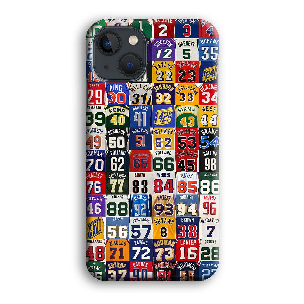 NBA Jersey Number Legends iPhone 13 Mini Case-Plastic / Full Wrap (3D Case)-Xtracase