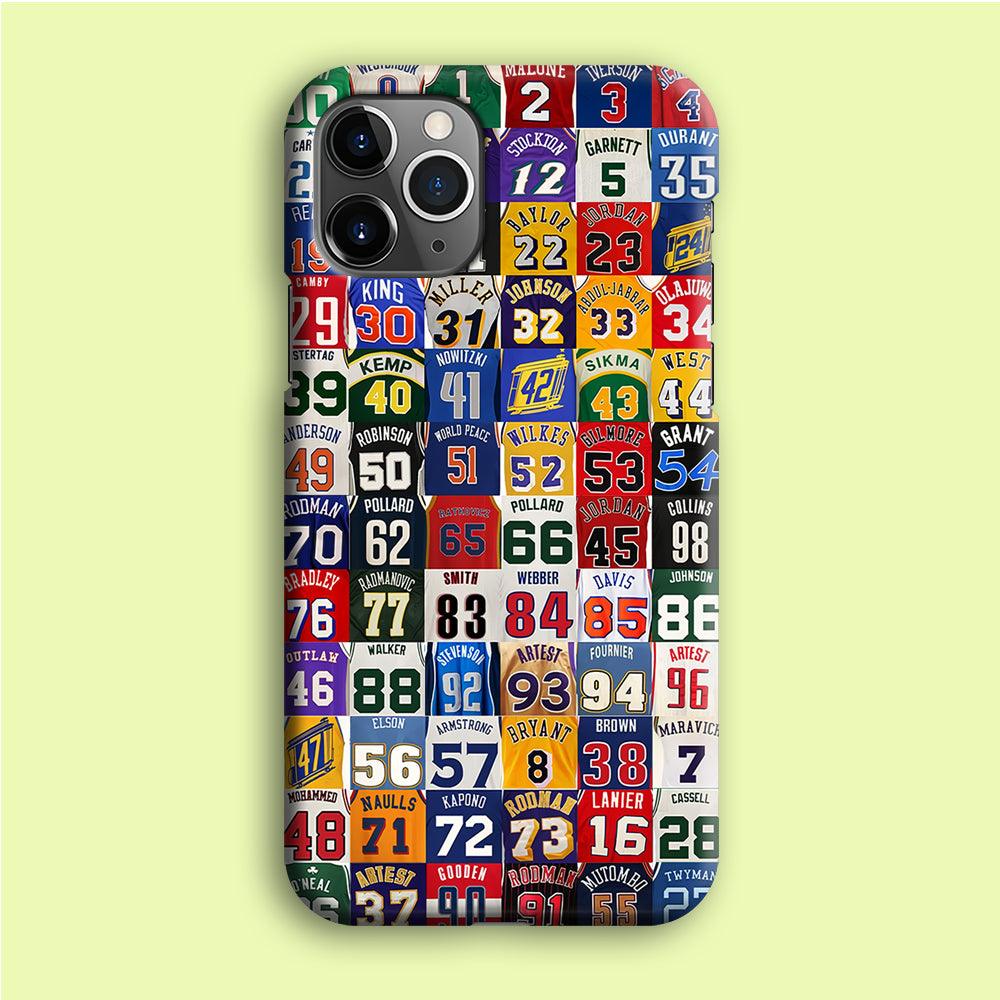 NBA Jersey Number Legends iPhone 12 Pro Case-Plastic / Full Wrap (3D Case)-Xtracase