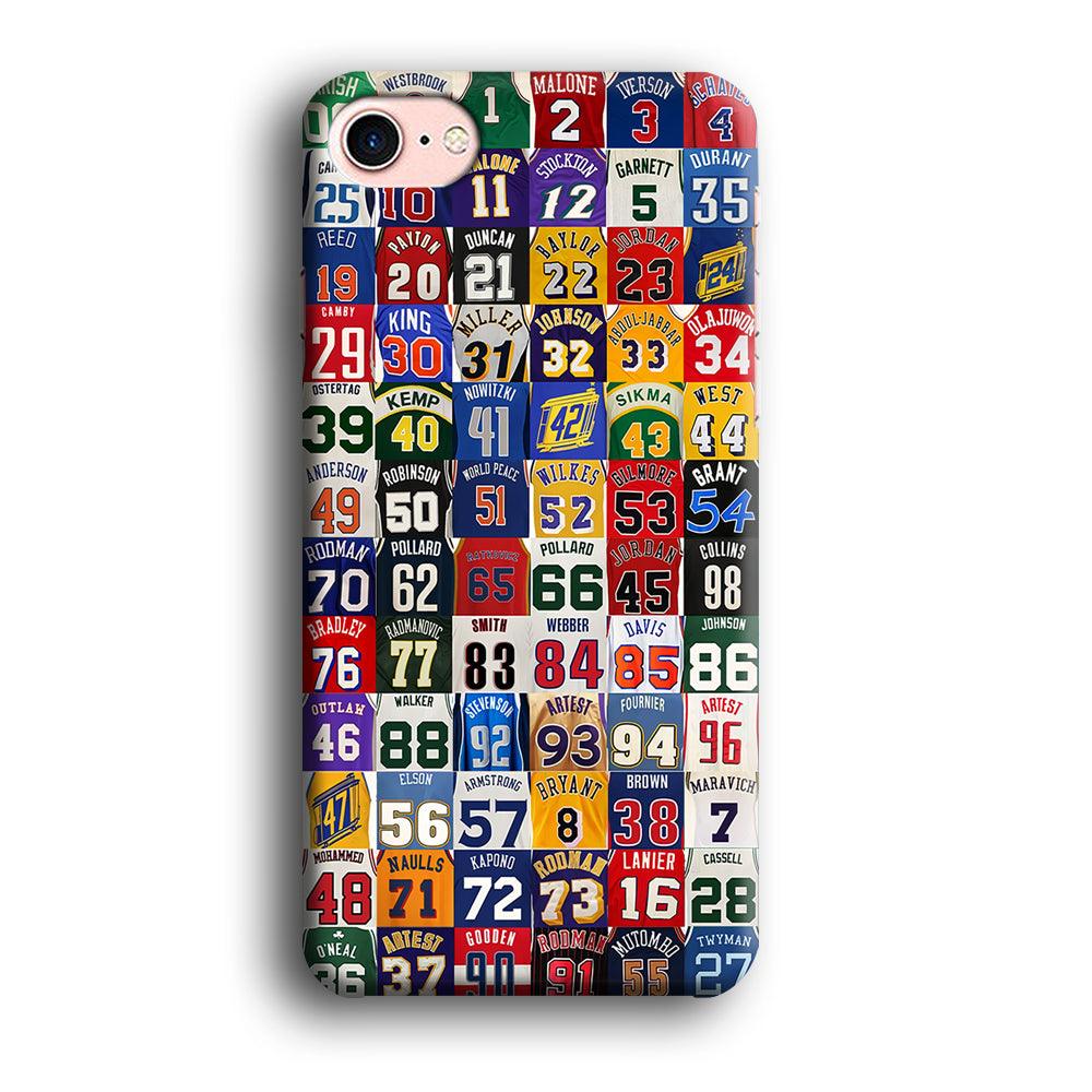 NBA Jersey Number Legends iPhone SE 2020 Case-Plastic / Full Wrap (3D Case)-Xtracase