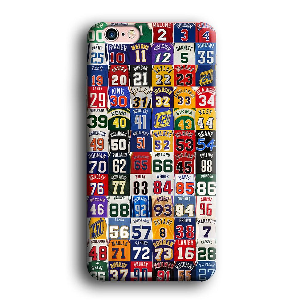 NBA Jersey Number Legends iPhone 6 | 6s Case-Plastic / Full Wrap (3D Case)-Xtracase