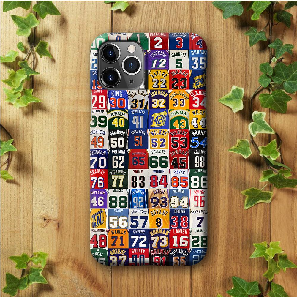 NBA Jersey Number Legends iPhone 11 Pro Max Case-Plastic / Full Wrap (3D Case)-Xtracase