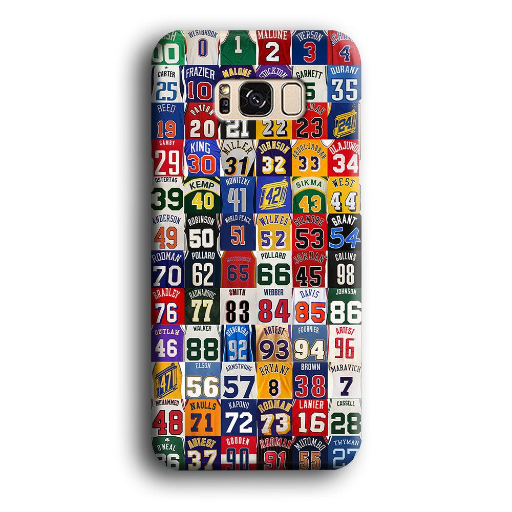 NBA Jersey Number Legends Samsung Galaxy S8 Case-Plastic / Full Wrap (3D Case)-Xtracase