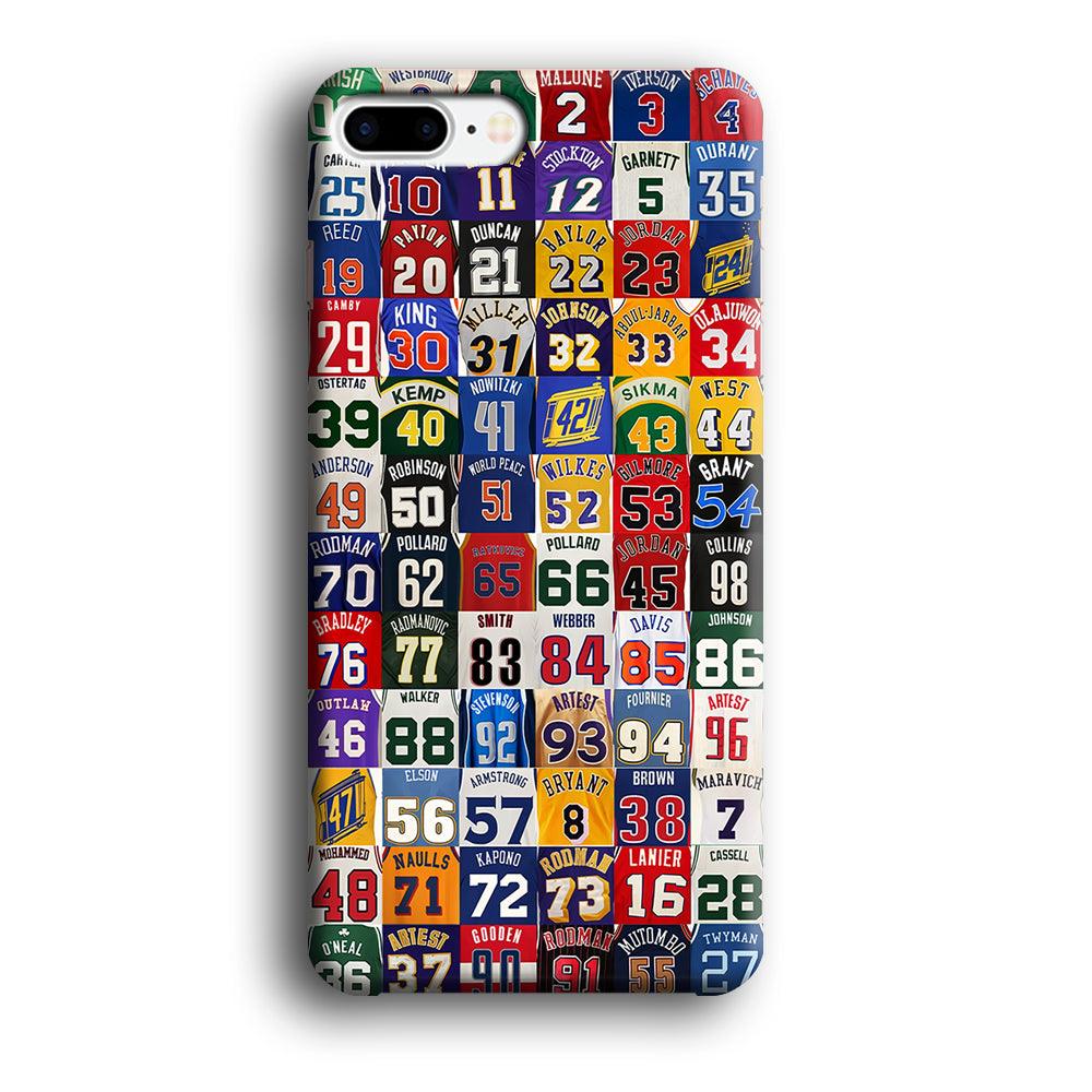 NBA Jersey Number Legends iPhone 8 Plus Case-Plastic / Full Wrap (3D Case)-Xtracase