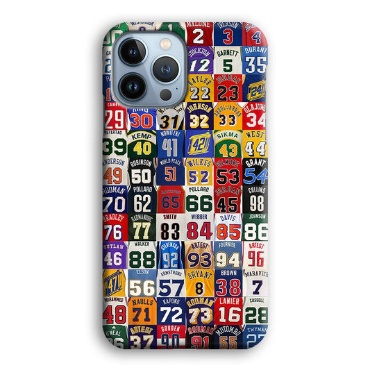 NBA Jersey Number Legends iPhone 13 Pro Max Case-Plastic / Full Wrap (3D Case)-Xtracase