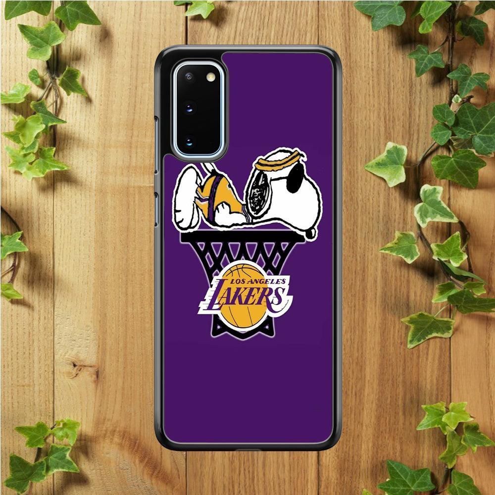 NBA Lakers Snoopy Basketball Samsung Galaxy S20 Case-Plastic / Full Wrap (3D Case)-Xtracase