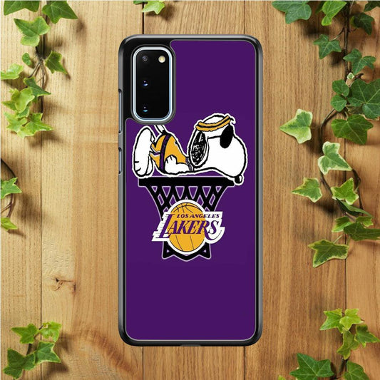 NBA Lakers Snoopy Basketball Samsung Galaxy S20 Case-Plastic / Full Wrap (3D Case)-Xtracase