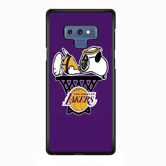NBA Lakers Snoopy Basketball Samsung Galaxy Note 9 Case-Plastic / Full Wrap (3D Case)-Xtracase