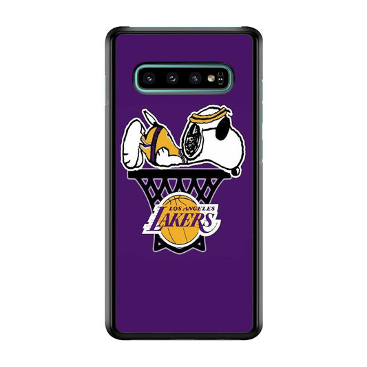 NBA Lakers Snoopy Basketball Samsung Galaxy S10 Plus Case-Plastic / Full Wrap (3D Case)-Xtracase