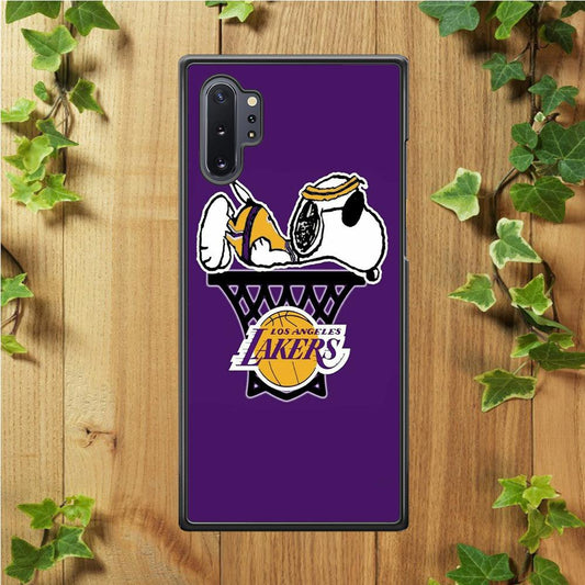 NBA Lakers Snoopy Basketball Samsung Galaxy Note 10 Plus Case-Plastic / Full Wrap (3D Case)-Xtracase