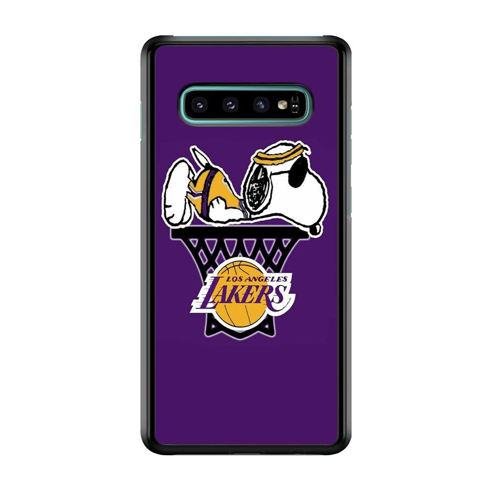 NBA Lakers Snoopy Basketball Samsung Galaxy S10 Case-Plastic / Full Wrap (3D Case)-Xtracase
