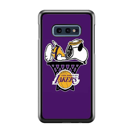 NBA Lakers Snoopy Basketball Samsung Galaxy S10E Case-Plastic / Full Wrap (3D Case)-Xtracase