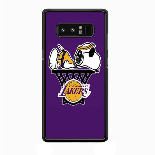 NBA Lakers Snoopy Basketball Samsung Galaxy Note 8 Case-Plastic / Full Wrap (3D Case)-Xtracase