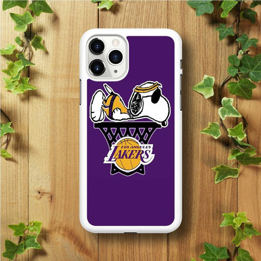 NBA Lakers Snoopy Basketball iPhone 11 Pro Max Case-Plastic / Full Wrap (3D Case)-Xtracase