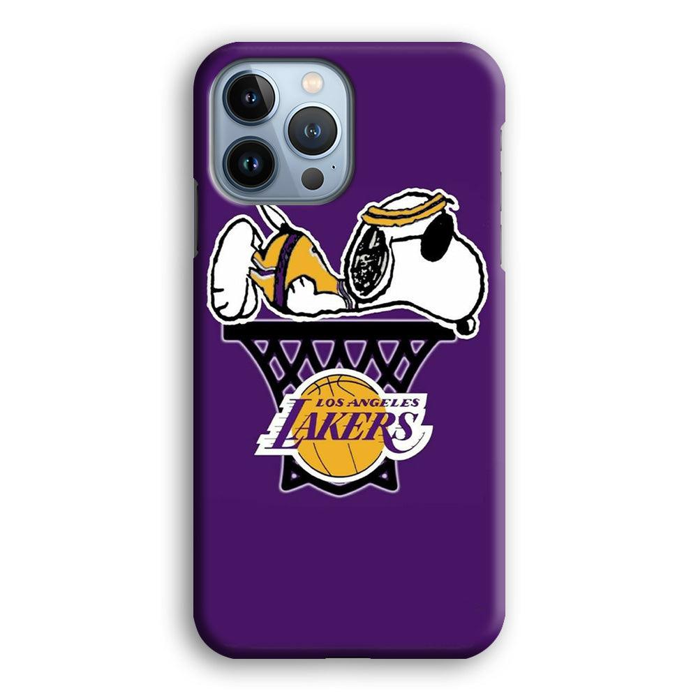 NBA Lakers Snoopy Basketball iPhone 13 Pro Case-Plastic / Full Wrap (3D Case)-Xtracase