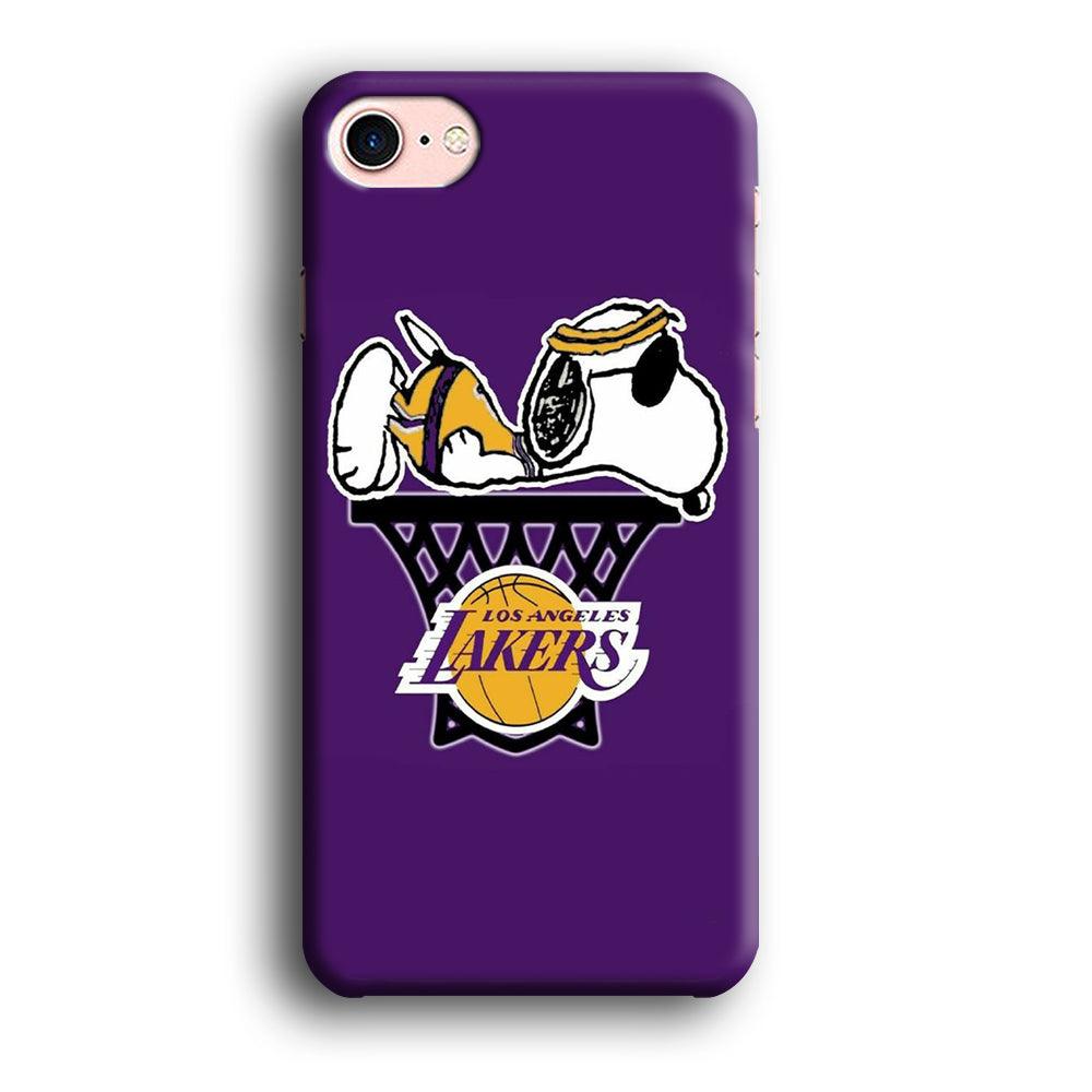 NBA Lakers Snoopy Basketball iPhone SE 2020 Case-Plastic / Full Wrap (3D Case)-Xtracase