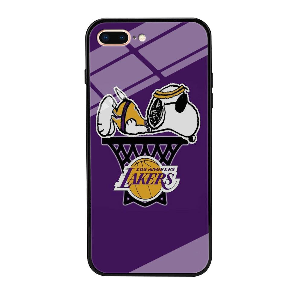 NBA Lakers Snoopy Basketball iPhone 7 Plus Case-Tempered Glass Case-Xtracase