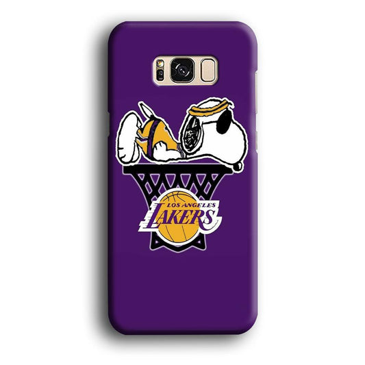 NBA Lakers Snoopy Basketball Samsung Galaxy S8 Case-Plastic / Full Wrap (3D Case)-Xtracase