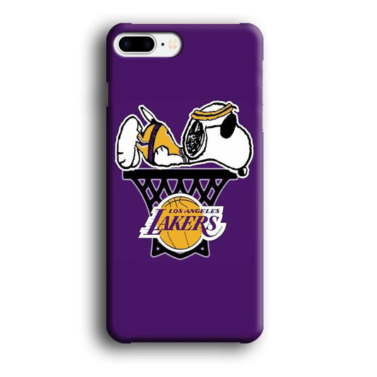 NBA Lakers Snoopy Basketball iPhone 8 Plus Case-Plastic / Full Wrap (3D Case)-Xtracase