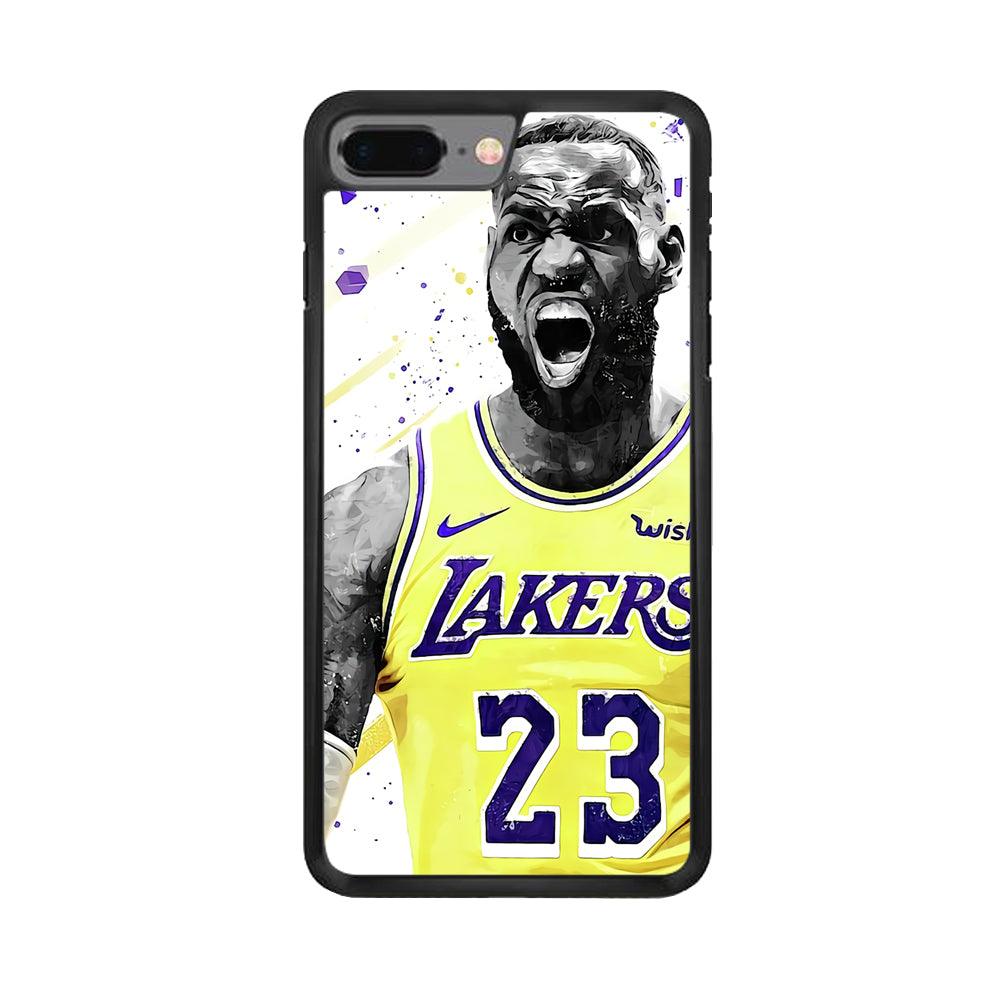 NBA Lebron James Los Angeles iPhone 7 Plus Case-Rubber / Black (2D Case)-Xtracase