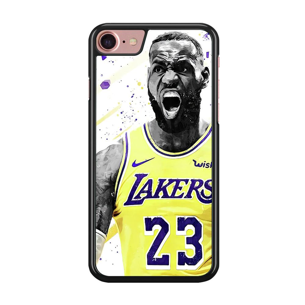 NBA Lebron James Los Angeles iPhone SE 2020 Case-Rubber / Black (2D Case)-Xtracase